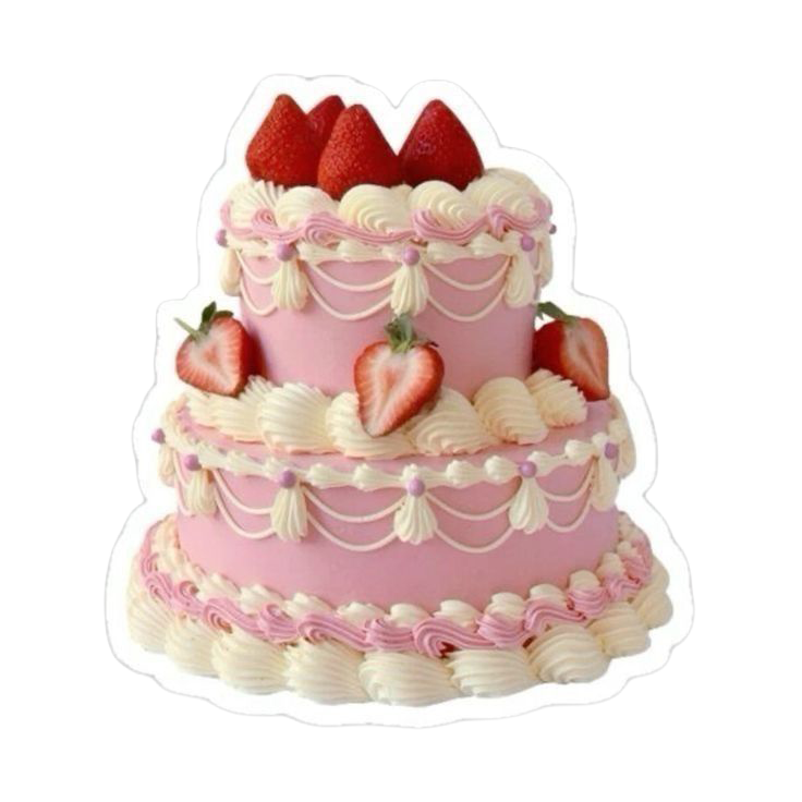 Sticker Cake Strawberry Tower