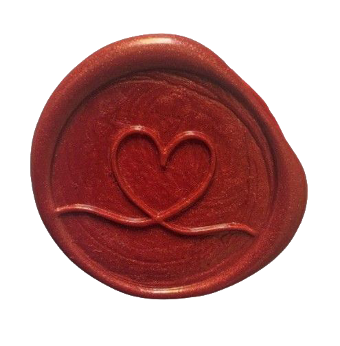 Sticker Red Glitter Wax Seal Heart