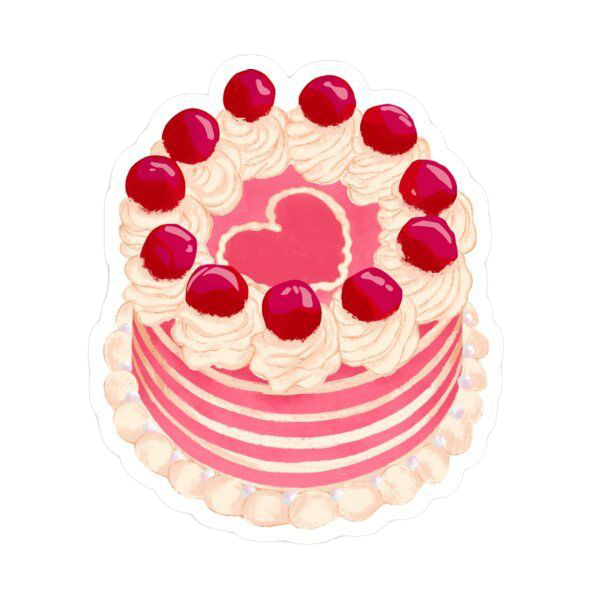 Sticker Cake Cherry Heart