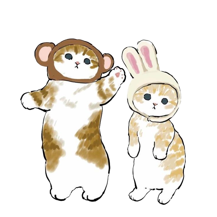 Sticker Michi Oso y Conejo