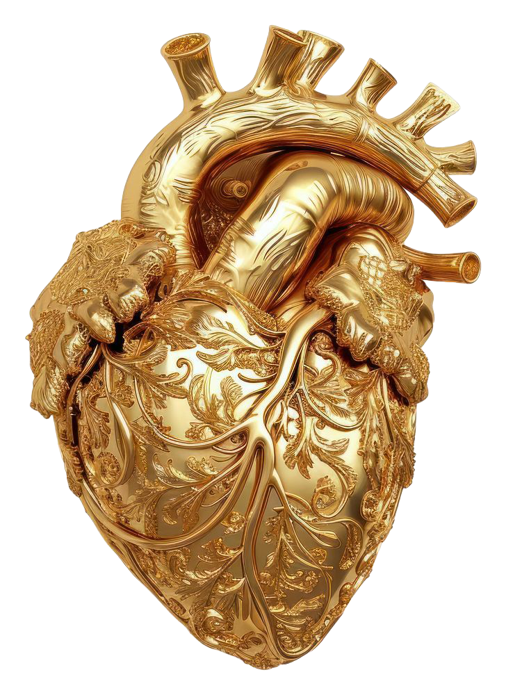 Sticker Golden Anatomical Heart