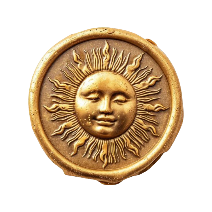 Sticker Golden Sun Face