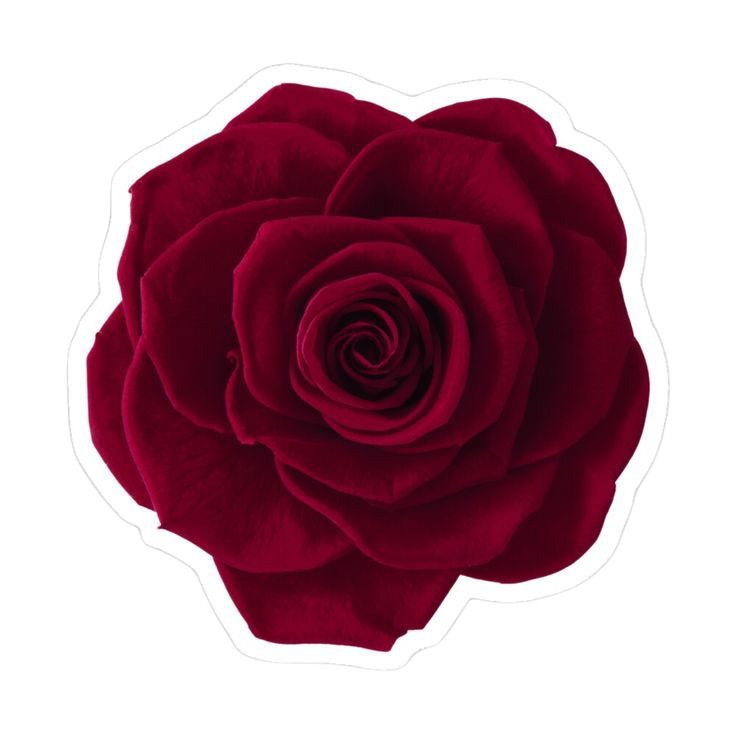 Sticker Glitter Red Rose