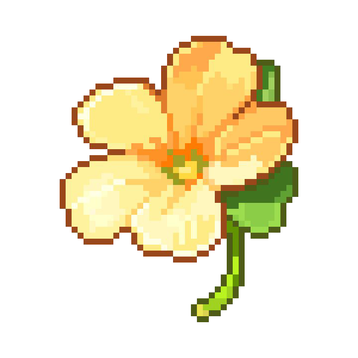 Sticker Flor Hibiscus en Pixel Art
