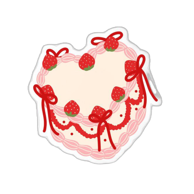 Sticker Cake Strawberry Bow